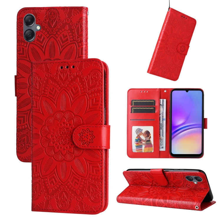 Embossed Sunflower Leather Phone Case, For Samsung Galaxy M55 5G, For Samsung Galaxy M15 5G / F15 5G, For Samsung Galaxy A55, For Samsung Galaxy A35, For Samsung Galaxy S24 Ultra, For Samsung Galaxy S24+, For Samsung Galaxy S24, For Samsung Galaxy A15 ...