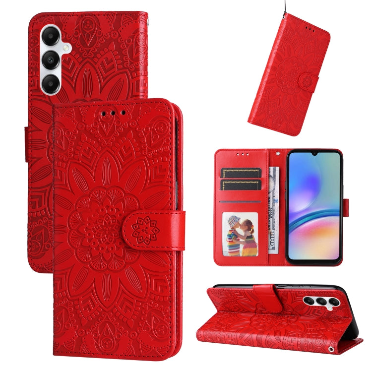 Embossed Sunflower Leather Phone Case, For Samsung Galaxy A05s, For Samsung Galaxy M34 5G, For Samsung Galaxy A25 5G Global, For Samsung Galaxy S23 FE 5G