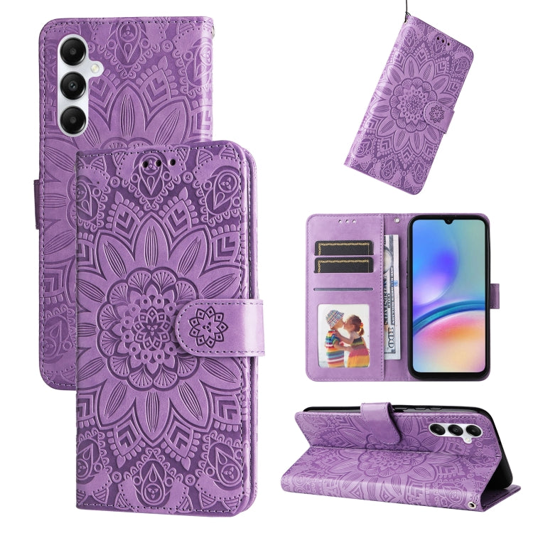 Embossed Sunflower Leather Phone Case, For Samsung Galaxy A05s, For Samsung Galaxy M34 5G, For Samsung Galaxy A25 5G Global, For Samsung Galaxy S23 FE 5G