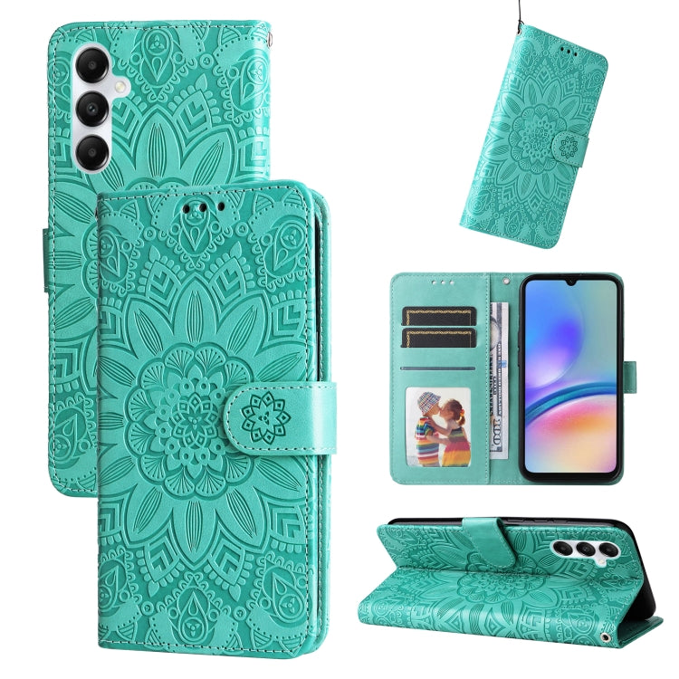 Embossed Sunflower Leather Phone Case, For Samsung Galaxy A05s, For Samsung Galaxy M34 5G, For Samsung Galaxy A25 5G Global, For Samsung Galaxy S23 FE 5G