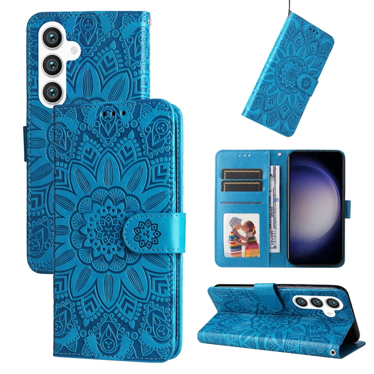 Embossed Sunflower Leather Phone Case, For Samsung Galaxy M55 5G, For Samsung Galaxy M15 5G / F15 5G, For Samsung Galaxy A55, For Samsung Galaxy A35, For Samsung Galaxy S24 Ultra, For Samsung Galaxy S24+, For Samsung Galaxy S24, For Samsung Galaxy A15 ...