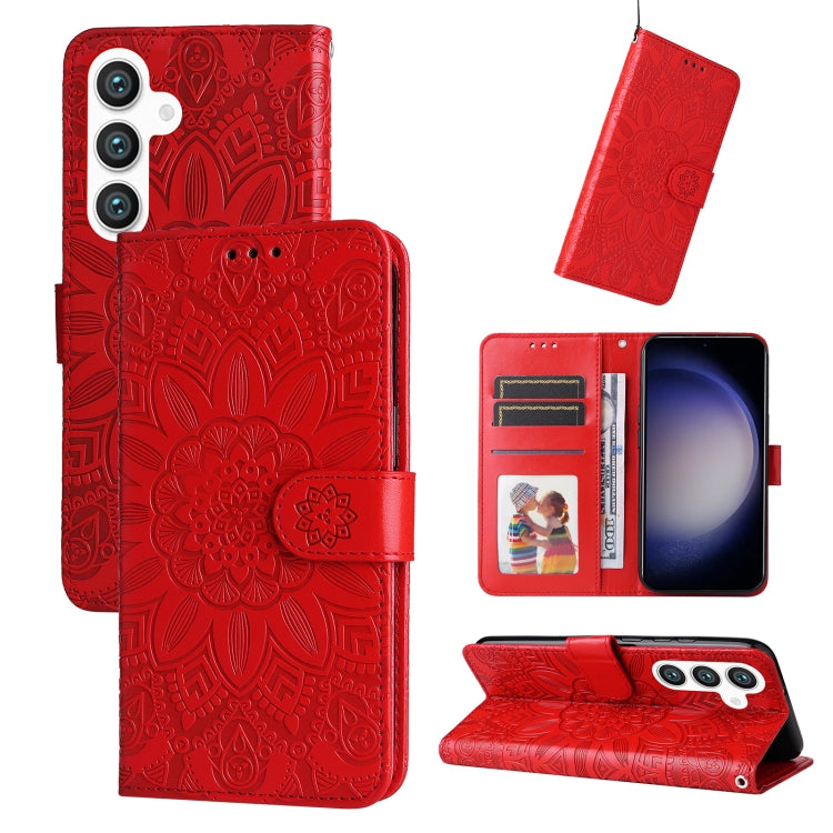 Embossed Sunflower Leather Phone Case, For Samsung Galaxy M55 5G, For Samsung Galaxy M15 5G / F15 5G, For Samsung Galaxy A55, For Samsung Galaxy A35, For Samsung Galaxy S24 Ultra, For Samsung Galaxy S24+, For Samsung Galaxy S24, For Samsung Galaxy A15 ...