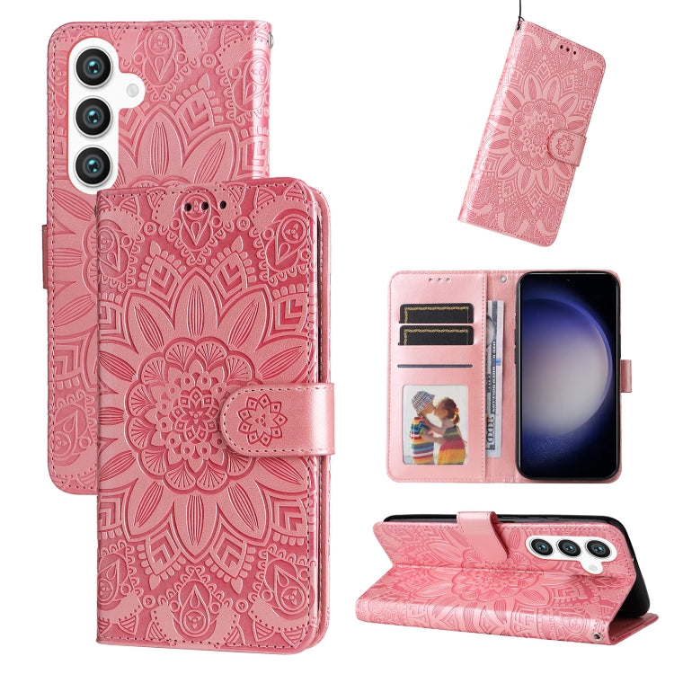 Embossed Sunflower Leather Phone Case, For Samsung Galaxy M55 5G, For Samsung Galaxy M15 5G / F15 5G, For Samsung Galaxy A55, For Samsung Galaxy A35, For Samsung Galaxy S24 Ultra, For Samsung Galaxy S24+, For Samsung Galaxy S24, For Samsung Galaxy A15 ...