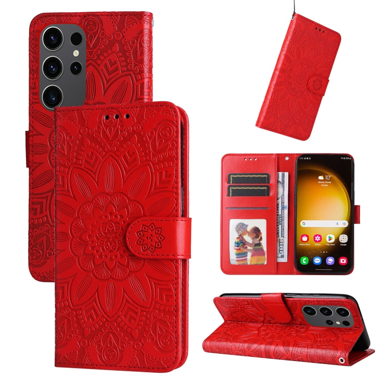 Embossed Sunflower Leather Phone Case, For Samsung Galaxy M55 5G, For Samsung Galaxy M15 5G / F15 5G, For Samsung Galaxy A55, For Samsung Galaxy A35, For Samsung Galaxy S24 Ultra, For Samsung Galaxy S24+, For Samsung Galaxy S24, For Samsung Galaxy A15 ...
