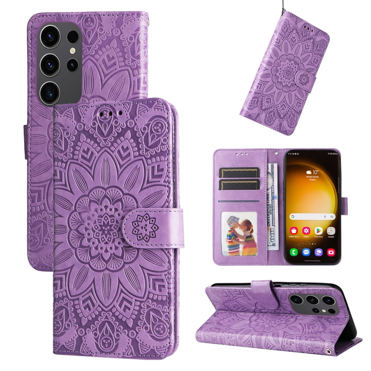 Embossed Sunflower Leather Phone Case, For Samsung Galaxy M55 5G, For Samsung Galaxy M15 5G / F15 5G, For Samsung Galaxy A55, For Samsung Galaxy A35, For Samsung Galaxy S24 Ultra, For Samsung Galaxy S24+, For Samsung Galaxy S24, For Samsung Galaxy A15 ...