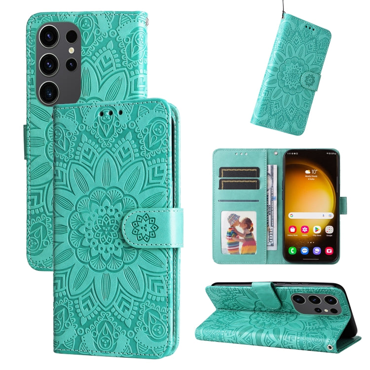 Embossed Sunflower Leather Phone Case, For Samsung Galaxy M55 5G, For Samsung Galaxy M15 5G / F15 5G, For Samsung Galaxy A55, For Samsung Galaxy A35, For Samsung Galaxy S24 Ultra, For Samsung Galaxy S24+, For Samsung Galaxy S24, For Samsung Galaxy A15 ...