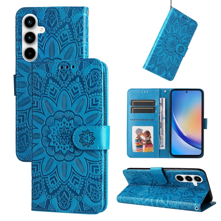 Embossed Sunflower Leather Phone Case, For Samsung Galaxy M55 5G, For Samsung Galaxy M15 5G / F15 5G, For Samsung Galaxy A55, For Samsung Galaxy A35, For Samsung Galaxy S24 Ultra, For Samsung Galaxy S24+, For Samsung Galaxy S24, For Samsung Galaxy A15 ...