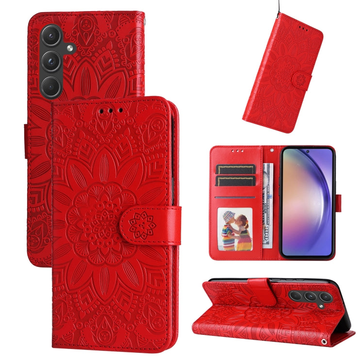 Embossed Sunflower Leather Phone Case, For Samsung Galaxy M55 5G, For Samsung Galaxy M15 5G / F15 5G, For Samsung Galaxy A55, For Samsung Galaxy A35, For Samsung Galaxy S24 Ultra, For Samsung Galaxy S24+, For Samsung Galaxy S24, For Samsung Galaxy A15 ...