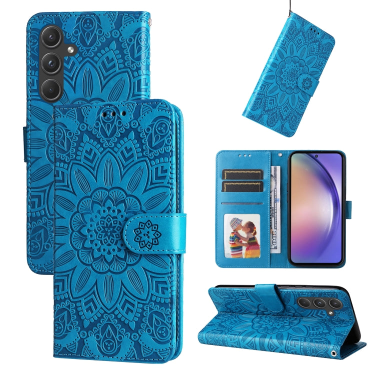 Embossed Sunflower Leather Phone Case, For Samsung Galaxy M55 5G, For Samsung Galaxy M15 5G / F15 5G, For Samsung Galaxy A55, For Samsung Galaxy A35, For Samsung Galaxy S24 Ultra, For Samsung Galaxy S24+, For Samsung Galaxy S24, For Samsung Galaxy A15 ...