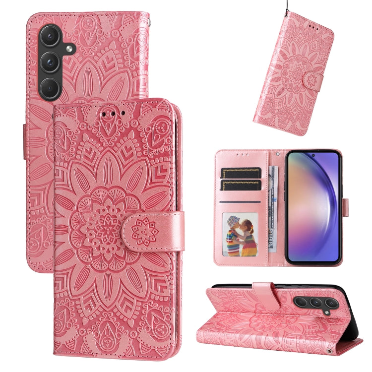 Embossed Sunflower Leather Phone Case, For Samsung Galaxy M55 5G, For Samsung Galaxy M15 5G / F15 5G, For Samsung Galaxy A55, For Samsung Galaxy A35, For Samsung Galaxy S24 Ultra, For Samsung Galaxy S24+, For Samsung Galaxy S24, For Samsung Galaxy A15 ...