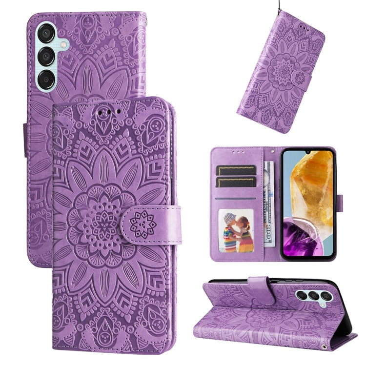 Embossed Sunflower Leather Phone Case, For Samsung Galaxy M55 5G, For Samsung Galaxy M15 5G / F15 5G, For Samsung Galaxy A55, For Samsung Galaxy A35, For Samsung Galaxy S24 Ultra, For Samsung Galaxy S24+, For Samsung Galaxy S24, For Samsung Galaxy A15 ...