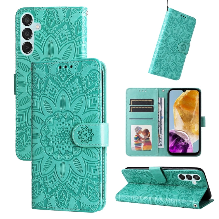 Embossed Sunflower Leather Phone Case, For Samsung Galaxy M55 5G, For Samsung Galaxy M15 5G / F15 5G, For Samsung Galaxy A55, For Samsung Galaxy A35, For Samsung Galaxy S24 Ultra, For Samsung Galaxy S24+, For Samsung Galaxy S24, For Samsung Galaxy A15 ...