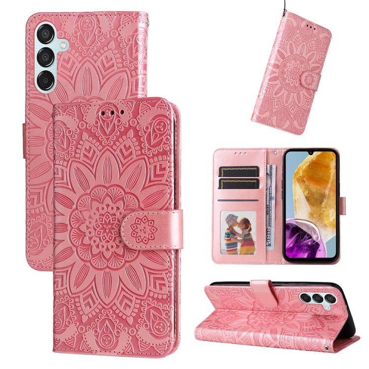 Embossed Sunflower Leather Phone Case, For Samsung Galaxy M55 5G, For Samsung Galaxy M15 5G / F15 5G, For Samsung Galaxy A55, For Samsung Galaxy A35, For Samsung Galaxy S24 Ultra, For Samsung Galaxy S24+, For Samsung Galaxy S24, For Samsung Galaxy A15 ...