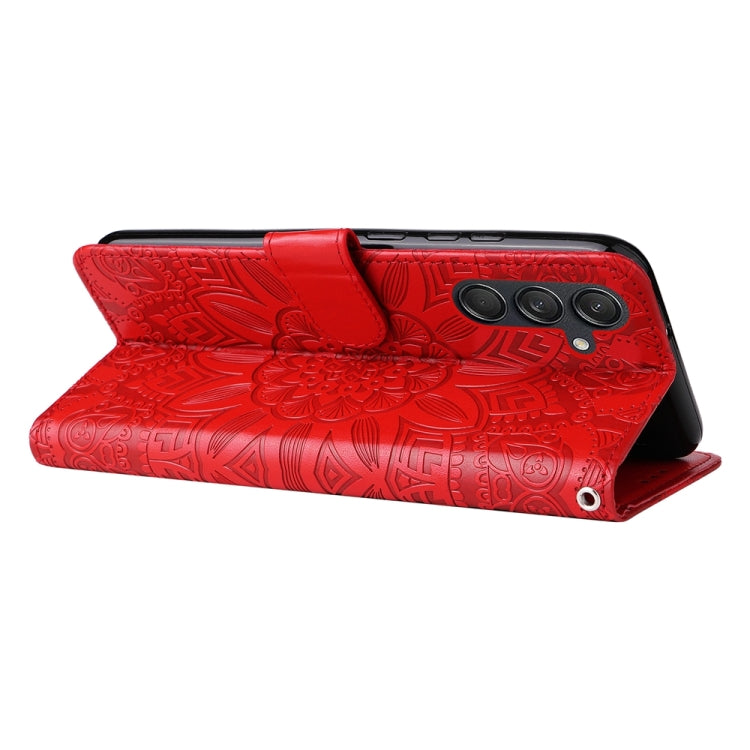 Embossed Sunflower Leather Phone Case, For Samsung Galaxy M55 5G, For Samsung Galaxy M15 5G / F15 5G, For Samsung Galaxy A55, For Samsung Galaxy A35, For Samsung Galaxy S24 Ultra, For Samsung Galaxy S24+, For Samsung Galaxy S24, For Samsung Galaxy A15 ...