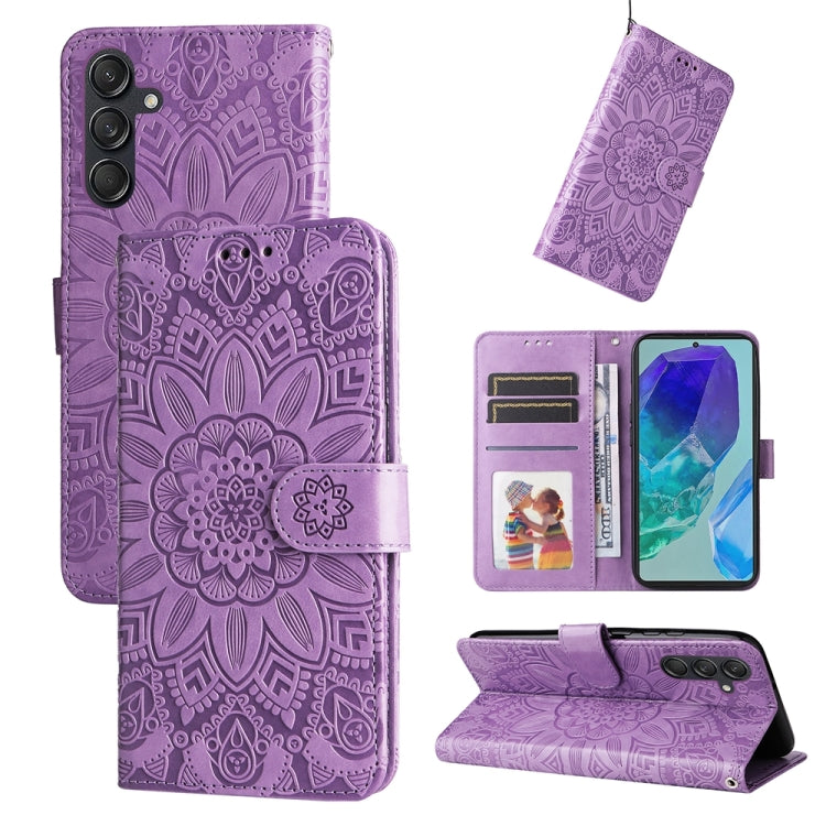 Embossed Sunflower Leather Phone Case, For Samsung Galaxy M55 5G, For Samsung Galaxy M15 5G / F15 5G, For Samsung Galaxy A55, For Samsung Galaxy A35, For Samsung Galaxy S24 Ultra, For Samsung Galaxy S24+, For Samsung Galaxy S24, For Samsung Galaxy A15 ...