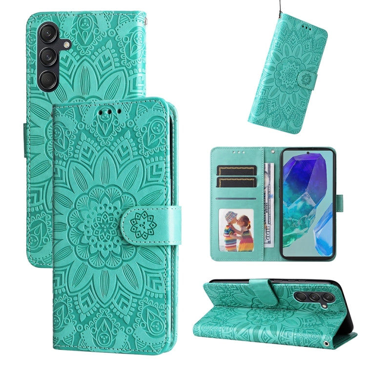 Embossed Sunflower Leather Phone Case, For Samsung Galaxy M55 5G, For Samsung Galaxy M15 5G / F15 5G, For Samsung Galaxy A55, For Samsung Galaxy A35, For Samsung Galaxy S24 Ultra, For Samsung Galaxy S24+, For Samsung Galaxy S24, For Samsung Galaxy A15 ...