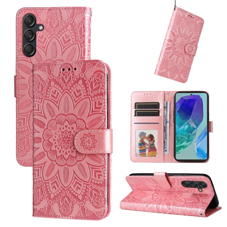 Embossed Sunflower Leather Phone Case, For Samsung Galaxy M55 5G, For Samsung Galaxy M15 5G / F15 5G, For Samsung Galaxy A55, For Samsung Galaxy A35, For Samsung Galaxy S24 Ultra, For Samsung Galaxy S24+, For Samsung Galaxy S24, For Samsung Galaxy A15 ...
