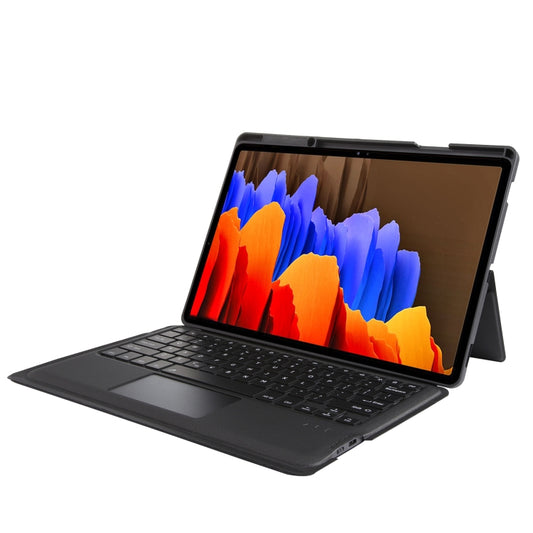 T970B-AS Pivot Backlight Upper Pen Tray Bluetooth Keyboard Leather Case For Samsung Galaxy Tab S7+/S7 FE/S8+, For Samsung Galaxy Tab S7+/S7 FE/S8+