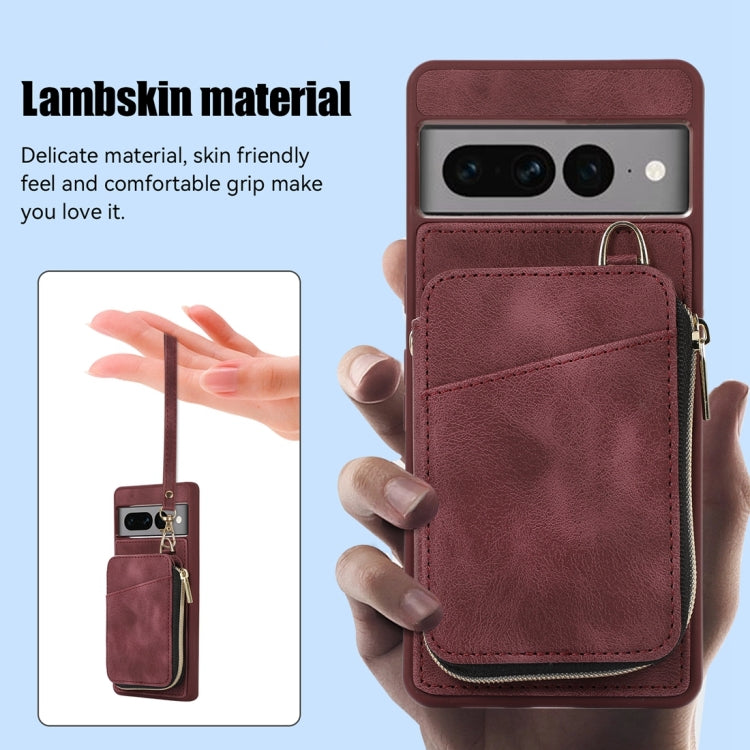 Zipper Card Bag Back Cover Phone Case, For Google Pixel 7a, For Google Pixel 7 Pro, For Google Pixel 7, For Google Pixel 6a