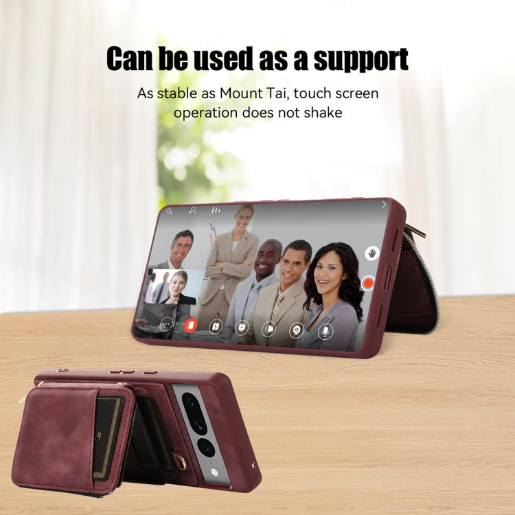 Zipper Card Bag Back Cover Phone Case, For Google Pixel 7a, For Google Pixel 7 Pro, For Google Pixel 7, For Google Pixel 6a