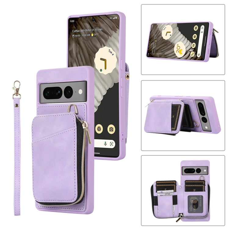 Zipper Card Bag Back Cover Phone Case, For Google Pixel 7a, For Google Pixel 7 Pro, For Google Pixel 7, For Google Pixel 6a