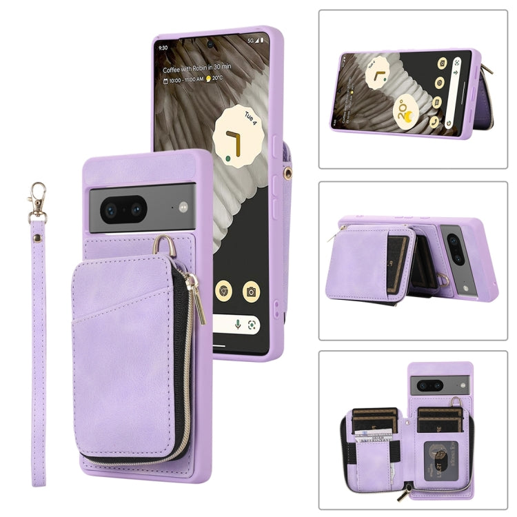 Zipper Card Bag Back Cover Phone Case, For Google Pixel 7a, For Google Pixel 7 Pro, For Google Pixel 7, For Google Pixel 6a