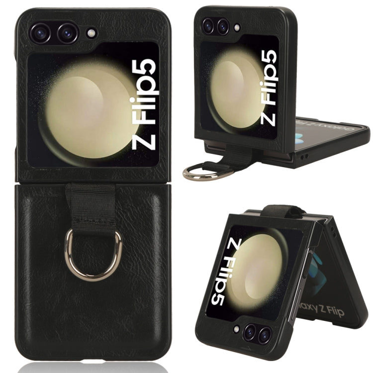 Ring PU Leather PC Phone Case, For Samsung Galaxy Z Flip5