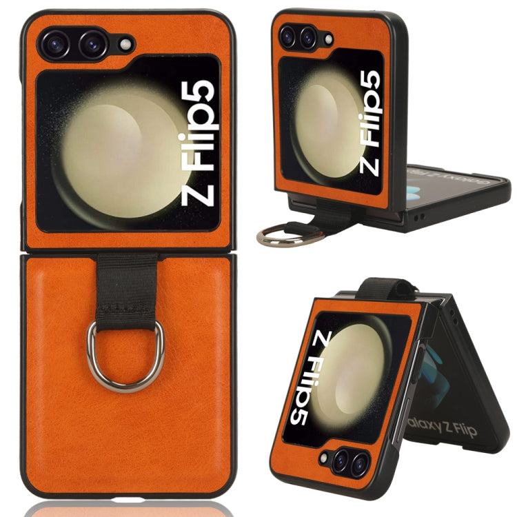 Ring PU Leather PC Phone Case, For Samsung Galaxy Z Flip5