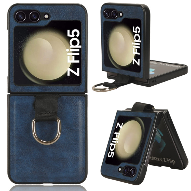 Ring PU Leather PC Phone Case, For Samsung Galaxy Z Flip5