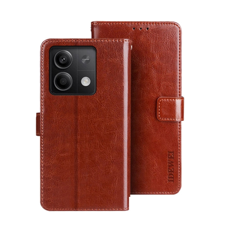 idewei Crazy Horse Texture Leather Phone Case, For Xiaomi Redmi A3 4G, For Xiaomi Redmi Note 13 Pro 4G, For Xiaomi Redmi Note 13 4G Global, For Xiaomi Poco X6 Pro 5G, For Xiaomi Poco X6 5G, For Xiaomi Redmi Note 13 5G