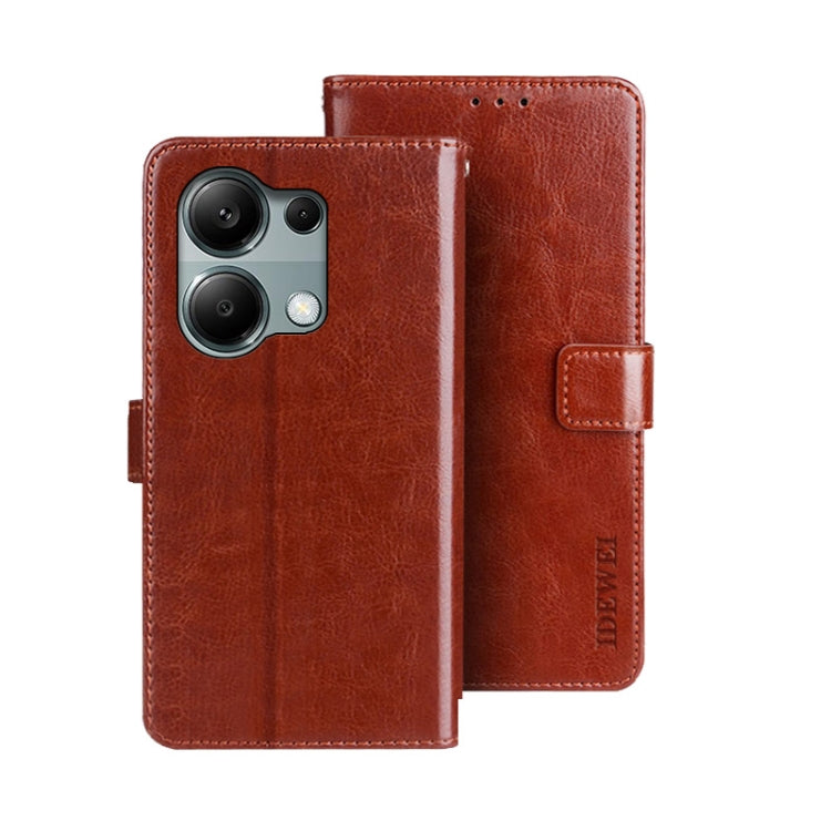 idewei Crazy Horse Texture Leather Phone Case, For Xiaomi Redmi A3 4G, For Xiaomi Redmi Note 13 Pro 4G, For Xiaomi Redmi Note 13 4G Global, For Xiaomi Poco X6 Pro 5G, For Xiaomi Poco X6 5G, For Xiaomi Redmi Note 13 5G