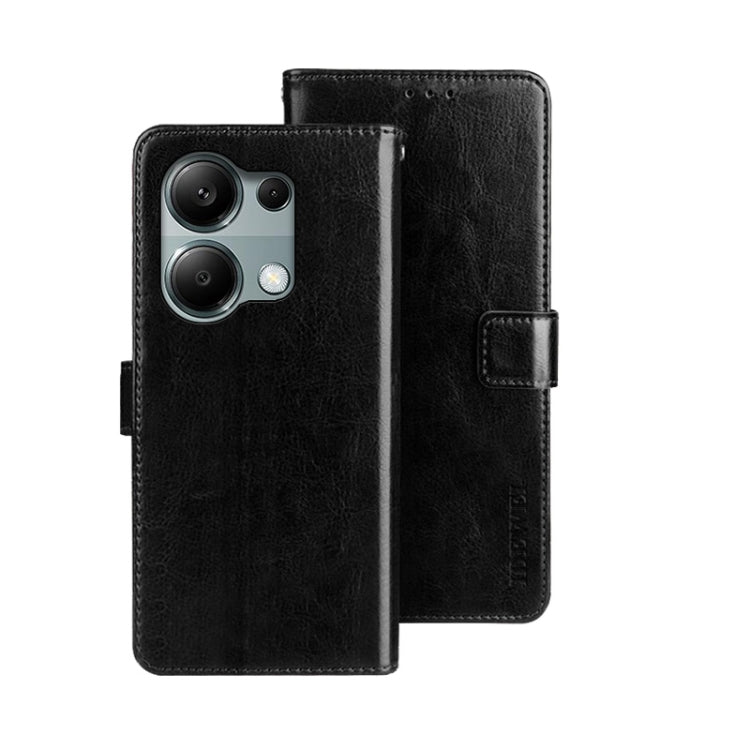 idewei Crazy Horse Texture Leather Phone Case, For Xiaomi Redmi A3 4G, For Xiaomi Redmi Note 13 Pro 4G, For Xiaomi Redmi Note 13 4G Global, For Xiaomi Poco X6 Pro 5G, For Xiaomi Poco X6 5G, For Xiaomi Redmi Note 13 5G
