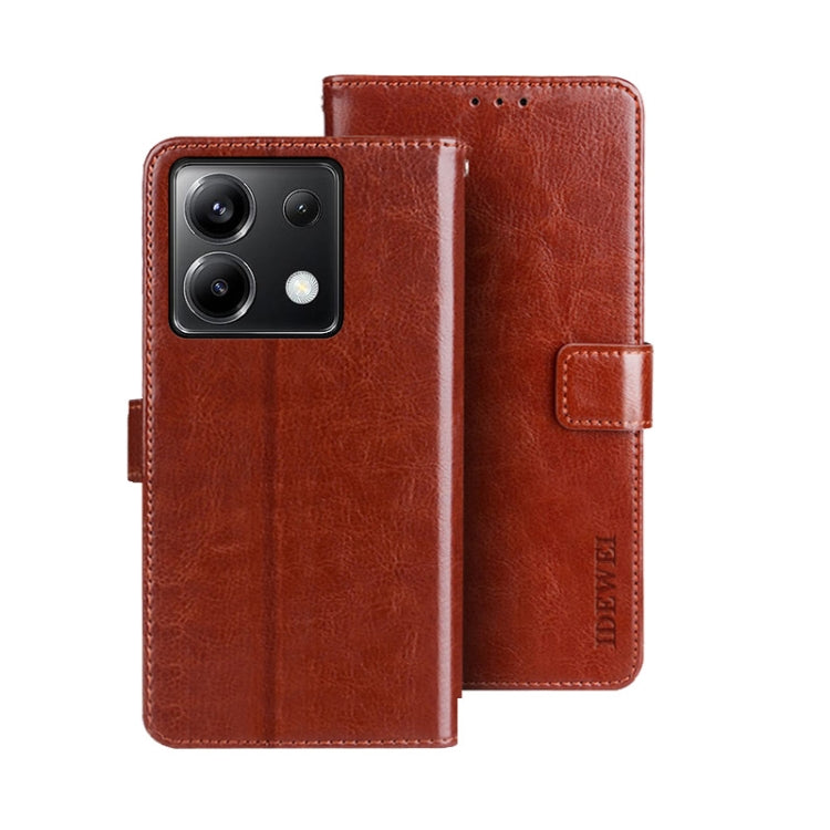 idewei Crazy Horse Texture Leather Phone Case, For Xiaomi Redmi A3 4G, For Xiaomi Redmi Note 13 Pro 4G, For Xiaomi Redmi Note 13 4G Global, For Xiaomi Poco X6 Pro 5G, For Xiaomi Poco X6 5G, For Xiaomi Redmi Note 13 5G