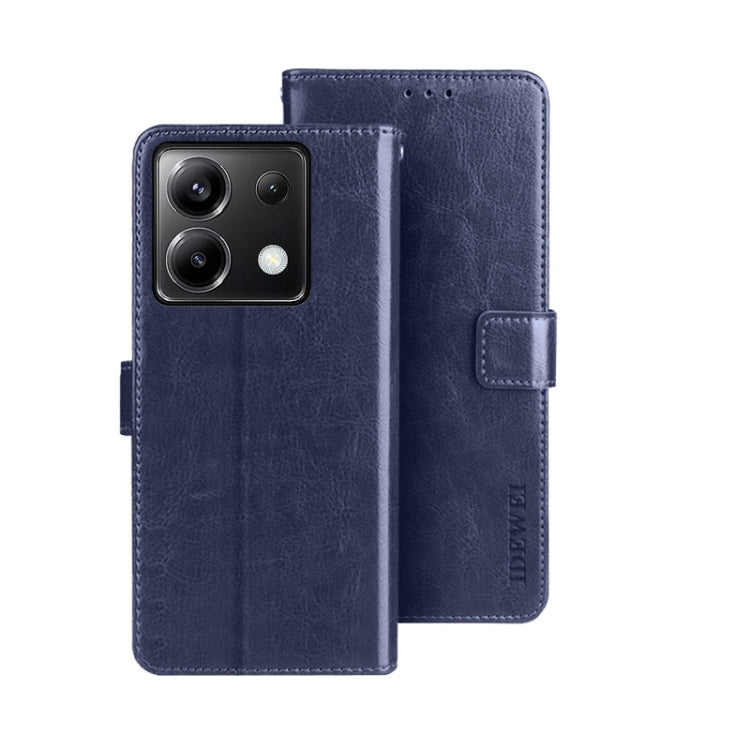idewei Crazy Horse Texture Leather Phone Case, For Xiaomi Redmi A3 4G, For Xiaomi Redmi Note 13 Pro 4G, For Xiaomi Redmi Note 13 4G Global, For Xiaomi Poco X6 Pro 5G, For Xiaomi Poco X6 5G, For Xiaomi Redmi Note 13 5G