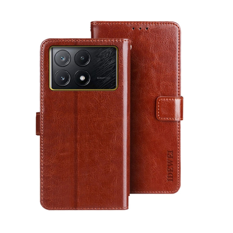 idewei Crazy Horse Texture Leather Phone Case, For Xiaomi Redmi A3 4G, For Xiaomi Redmi Note 13 Pro 4G, For Xiaomi Redmi Note 13 4G Global, For Xiaomi Poco X6 Pro 5G, For Xiaomi Poco X6 5G, For Xiaomi Redmi Note 13 5G
