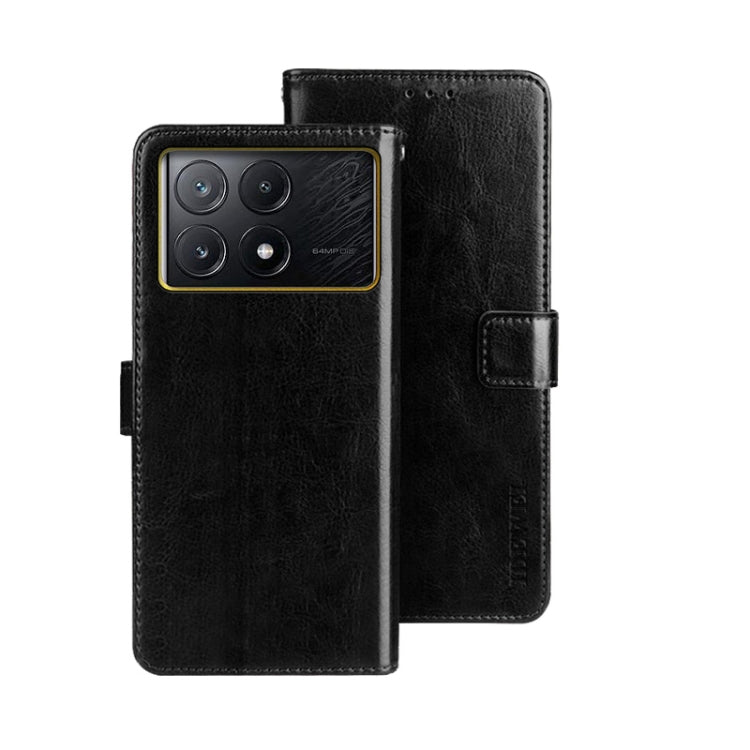 idewei Crazy Horse Texture Leather Phone Case, For Xiaomi Redmi A3 4G, For Xiaomi Redmi Note 13 Pro 4G, For Xiaomi Redmi Note 13 4G Global, For Xiaomi Poco X6 Pro 5G, For Xiaomi Poco X6 5G, For Xiaomi Redmi Note 13 5G