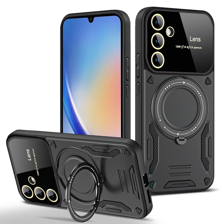 Large Window MagSafe Holder Phone Case, For Samsung Galaxy A34 5G, For Samsung Galaxy A54 5G, For Samsung Galaxy S23 Ultra 5G, For Samsung Galaxy S23+ 5G, For Samsung Galaxy A14 5G