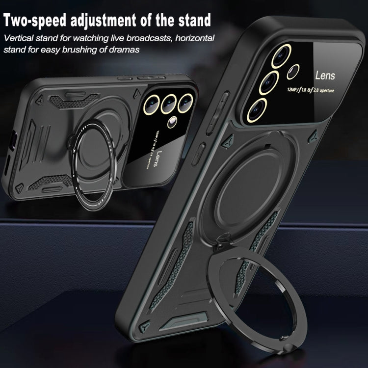 Large Window MagSafe Holder Phone Case, For Samsung Galaxy A34 5G, For Samsung Galaxy A54 5G, For Samsung Galaxy S23 Ultra 5G, For Samsung Galaxy S23+ 5G, For Samsung Galaxy A14 5G