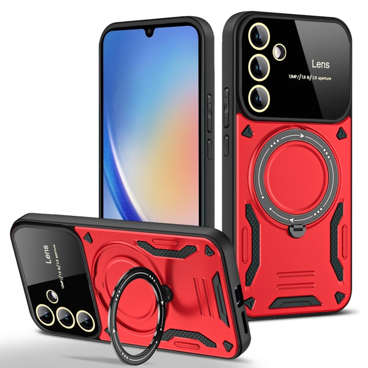 Large Window MagSafe Holder Phone Case, For Samsung Galaxy A34 5G, For Samsung Galaxy A54 5G, For Samsung Galaxy S23 Ultra 5G, For Samsung Galaxy S23+ 5G, For Samsung Galaxy A14 5G