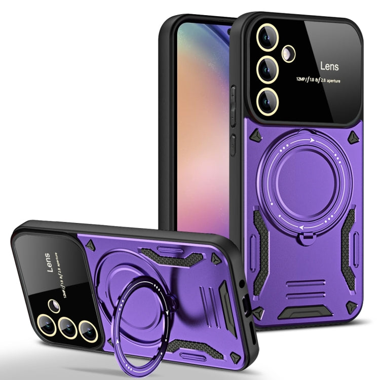 Large Window MagSafe Holder Phone Case, For Samsung Galaxy A34 5G, For Samsung Galaxy A54 5G, For Samsung Galaxy S23 Ultra 5G, For Samsung Galaxy S23+ 5G, For Samsung Galaxy A14 5G