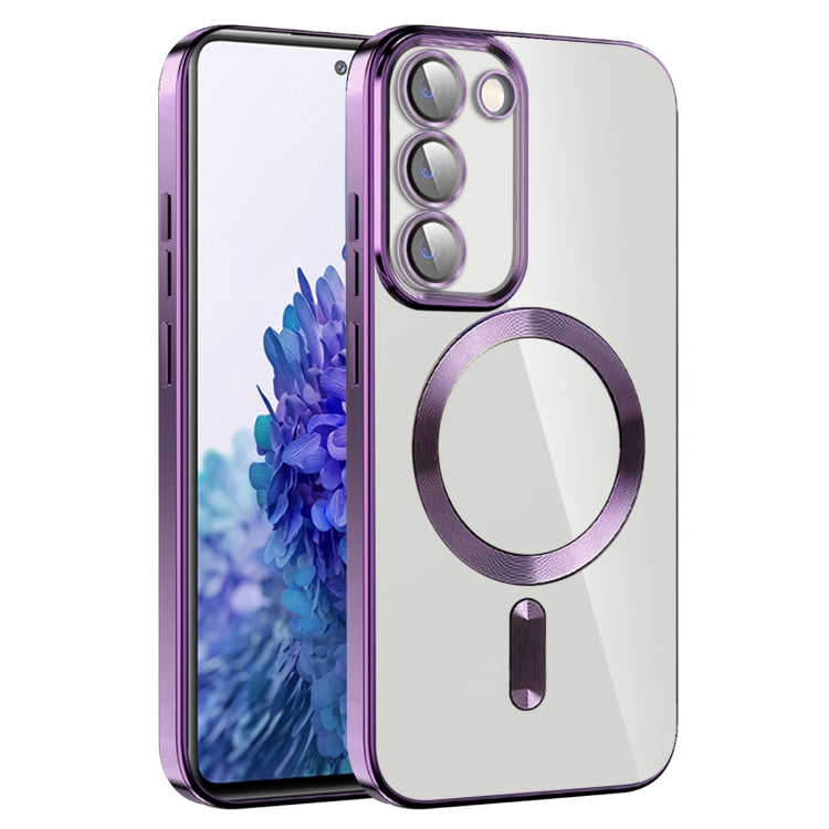 CD Texture Plating TPU MagSafe Phone Case with Lens Film, For Samsung Galaxy S20 FE, For Samsung Galaxy S22 Ultra 5G, For Samsung Galaxy S22+ 5G, For Samsung Galaxy S22 5G, For Samsung Galaxy S21 FE 5G, For Samsung Galaxy S21 5G