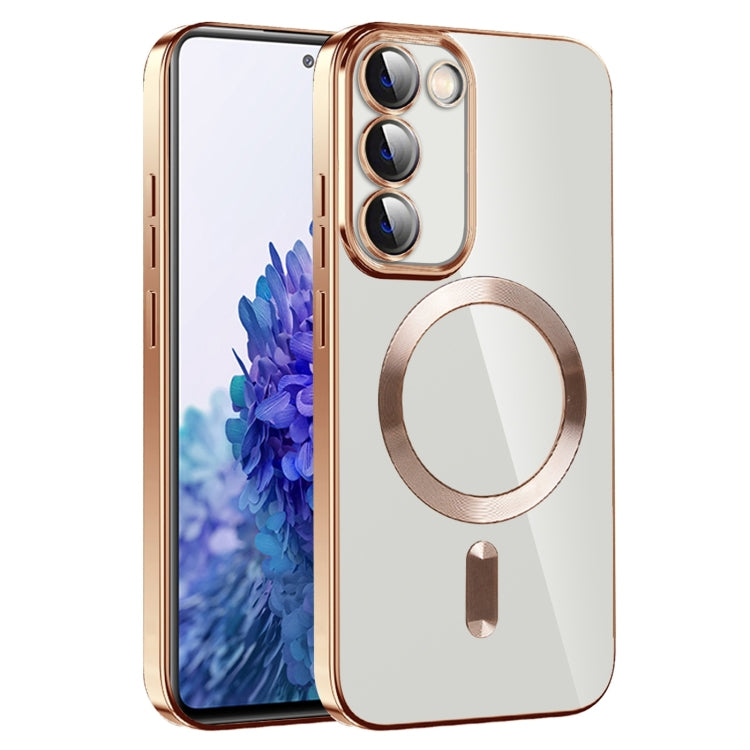 CD Texture Plating TPU MagSafe Phone Case with Lens Film, For Samsung Galaxy S20 FE, For Samsung Galaxy S22 Ultra 5G, For Samsung Galaxy S22+ 5G, For Samsung Galaxy S22 5G, For Samsung Galaxy S21 FE 5G, For Samsung Galaxy S21 5G