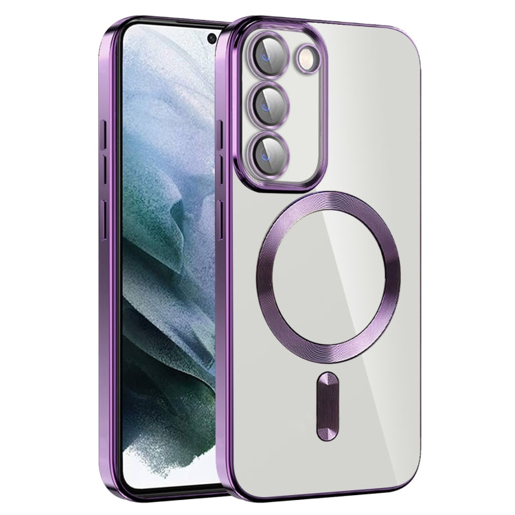 CD Texture Plating TPU MagSafe Phone Case with Lens Film, For Samsung Galaxy S20 FE, For Samsung Galaxy S22 Ultra 5G, For Samsung Galaxy S22+ 5G, For Samsung Galaxy S22 5G, For Samsung Galaxy S21 FE 5G, For Samsung Galaxy S21 5G