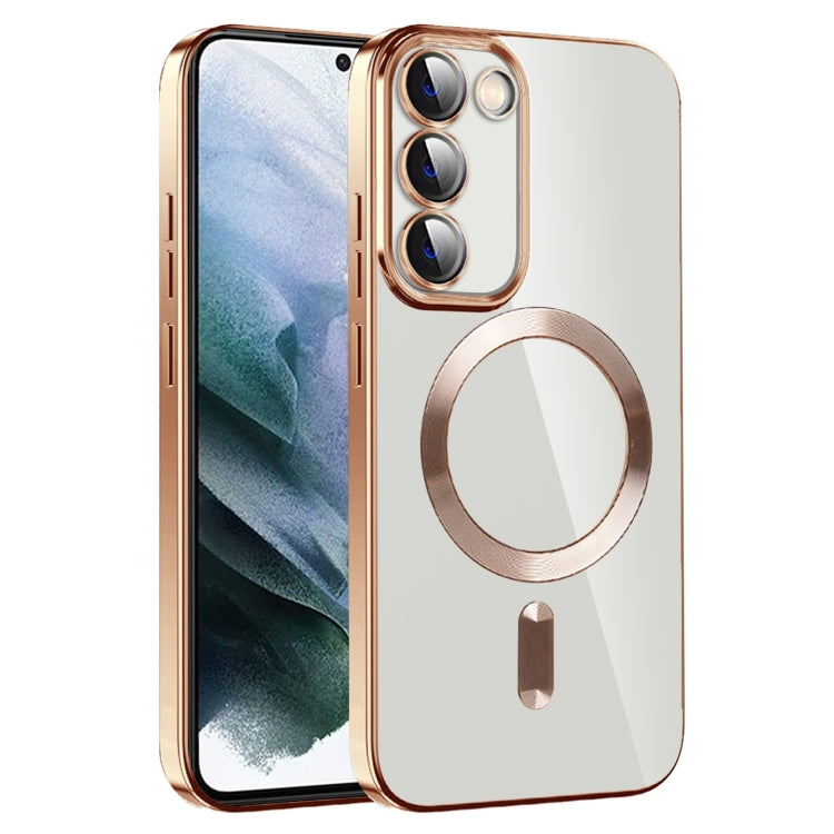 CD Texture Plating TPU MagSafe Phone Case with Lens Film, For Samsung Galaxy S20 FE, For Samsung Galaxy S22 Ultra 5G, For Samsung Galaxy S22+ 5G, For Samsung Galaxy S22 5G, For Samsung Galaxy S21 FE 5G, For Samsung Galaxy S21 5G