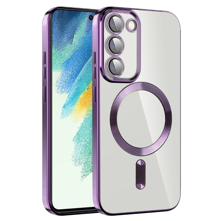 CD Texture Plating TPU MagSafe Phone Case with Lens Film, For Samsung Galaxy S20 FE, For Samsung Galaxy S22 Ultra 5G, For Samsung Galaxy S22+ 5G, For Samsung Galaxy S22 5G, For Samsung Galaxy S21 FE 5G, For Samsung Galaxy S21 5G