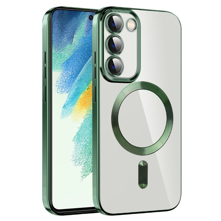 CD Texture Plating TPU MagSafe Phone Case with Lens Film, For Samsung Galaxy S20 FE, For Samsung Galaxy S22 Ultra 5G, For Samsung Galaxy S22+ 5G, For Samsung Galaxy S22 5G, For Samsung Galaxy S21 FE 5G, For Samsung Galaxy S21 5G