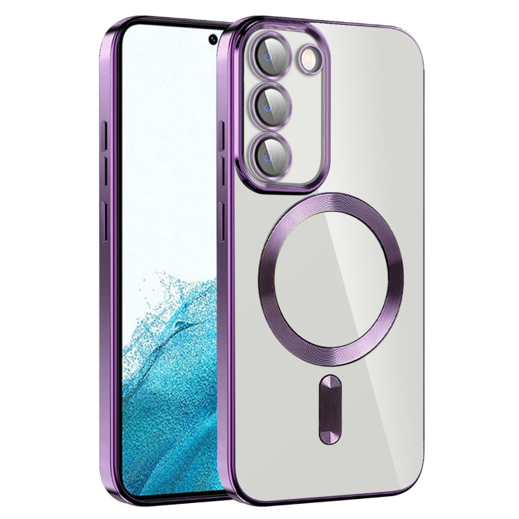 CD Texture Plating TPU MagSafe Phone Case with Lens Film, For Samsung Galaxy S20 FE, For Samsung Galaxy S22 Ultra 5G, For Samsung Galaxy S22+ 5G, For Samsung Galaxy S22 5G, For Samsung Galaxy S21 FE 5G, For Samsung Galaxy S21 5G