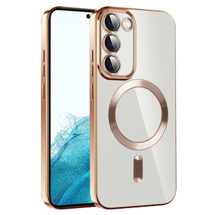 CD Texture Plating TPU MagSafe Phone Case with Lens Film, For Samsung Galaxy S20 FE, For Samsung Galaxy S22 Ultra 5G, For Samsung Galaxy S22+ 5G, For Samsung Galaxy S22 5G, For Samsung Galaxy S21 FE 5G, For Samsung Galaxy S21 5G