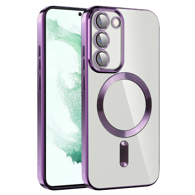 CD Texture Plating TPU MagSafe Phone Case with Lens Film, For Samsung Galaxy S20 FE, For Samsung Galaxy S22 Ultra 5G, For Samsung Galaxy S22+ 5G, For Samsung Galaxy S22 5G, For Samsung Galaxy S21 FE 5G, For Samsung Galaxy S21 5G