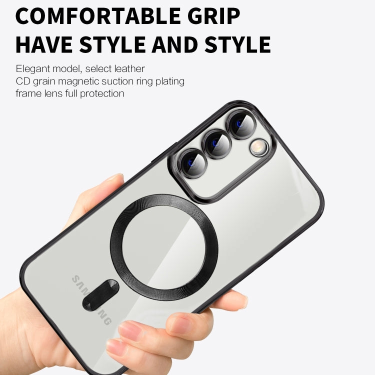 CD Texture Plating TPU MagSafe Phone Case with Lens Film, For Samsung Galaxy S20 FE, For Samsung Galaxy S22 Ultra 5G, For Samsung Galaxy S22+ 5G, For Samsung Galaxy S22 5G, For Samsung Galaxy S21 FE 5G, For Samsung Galaxy S21 5G